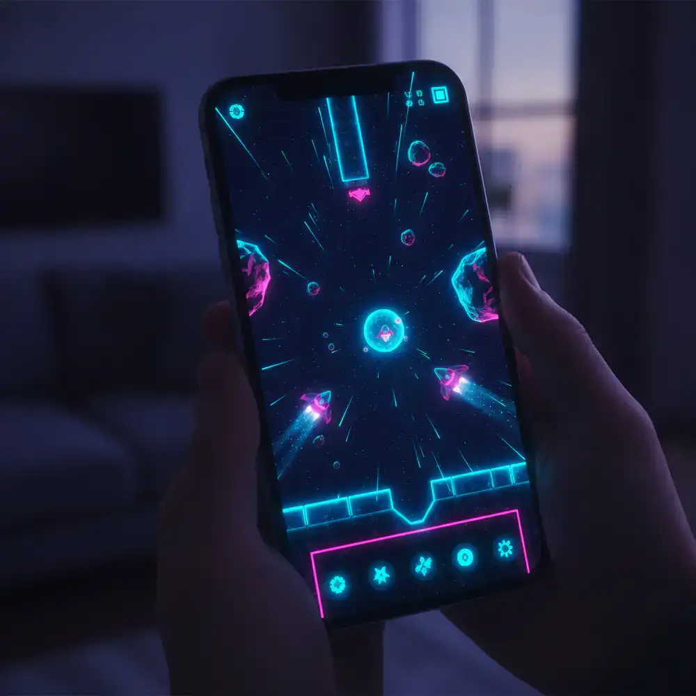 Vibrant arcade style mobile game
