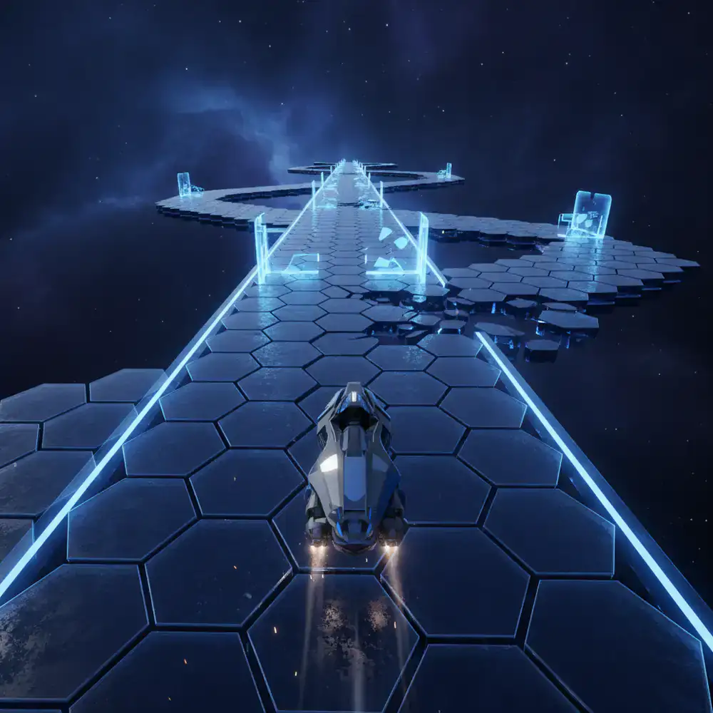 Screenshot of an infinite runner game