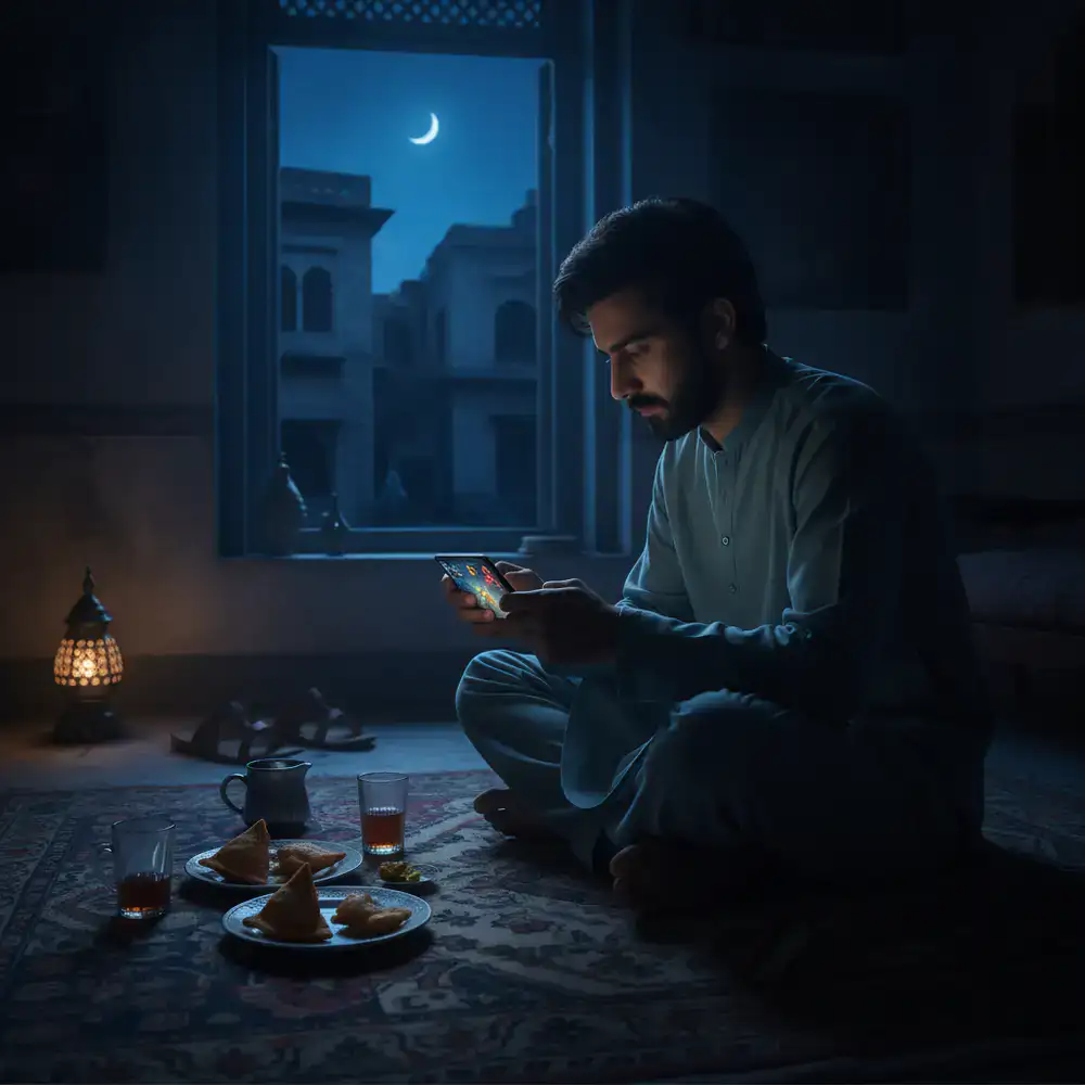 Player enjoying mobile games in Pakistan