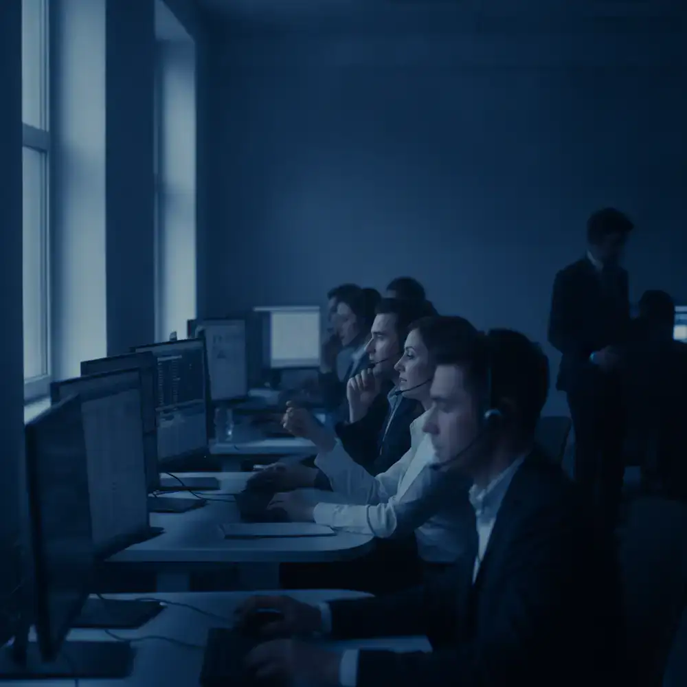 Our dedicated customer support team working